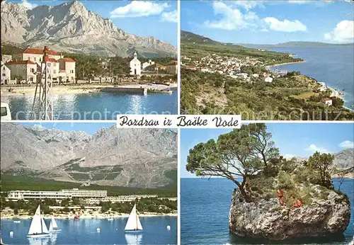 Baska Voda Panorama Kueste Felsen Segeln Berge Kat. Baska Voda