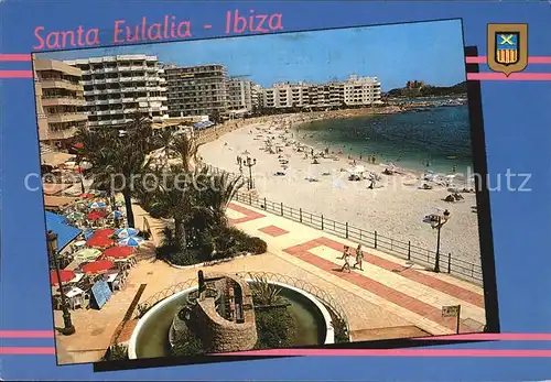 Santa Eulalia del Rio Hotelanlage Swimming Pool Strand Promenade Kat. Ibiza Islas Baleares