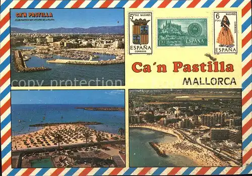 Can Pastilla Palma de Mallorca Hafen Strand Hotelanlagen Swimming Pool Fliegeraufnahme Kat. Palma de Mallorca