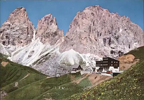 Passo Sella Gruppo del Sassolungo Sellajoch Langkofelgruppe Dolomiten Kat. Italien