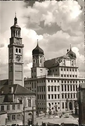 Augsburg Perlach Turm mit Rathaus Kat. Augsburg