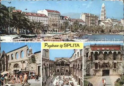 Split Spalato Partie am Hafen Palast Peristyl Museum Kat. Split