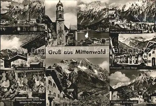 Mittenwald Bayern Lautersee Karwendel Wetterstein Geigenbauer Kranzberghaus Tiroler Berge Kat. Mittenwald