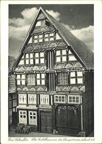 Bad Salzuflen Altes Giebelhaus erbaut 1618 Langestrasse Kupfertiefdruck Kat. Bad Salzuflen