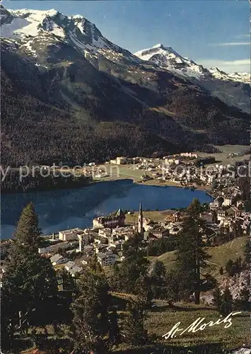St Moritz GR mit Piz Rosatsch und Piz Corvatsch Kat. St Moritz