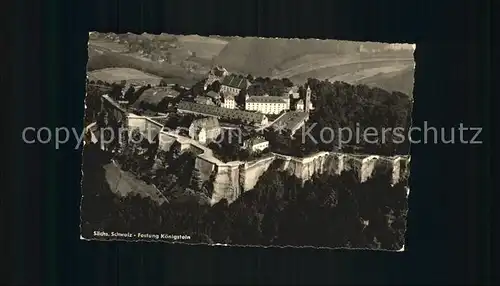 Saechsische Schweiz Festung Koenigstein Fliegeraufnahme Kat. Rathen Sachsen