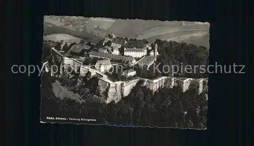 Saechsische Schweiz Festung Koenigstein Fliegeraufnahme Kat. Rathen Sachsen