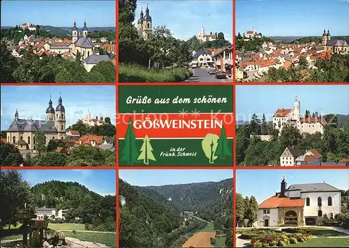 Goessweinstein Fraenkische Schweiz Kloster Kirch Panorama Kat. Goessweinstein