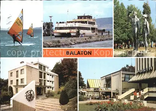 Balaton Plattensee Post Denkmal Faehrschiff  Kat. Ungarn