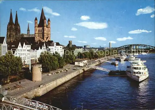 Koeln Rhein Rheinufer Dampferanlegestellen  Kat. Koeln