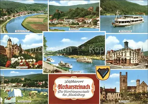 Neckarsteinach Campingplatz Rathaus Mittelburg Kat. Neckarsteinach