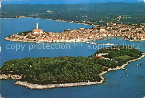 Rovinj Istrien Halbinsel Insel Fliegeraufnahme Kat. Hrvatska