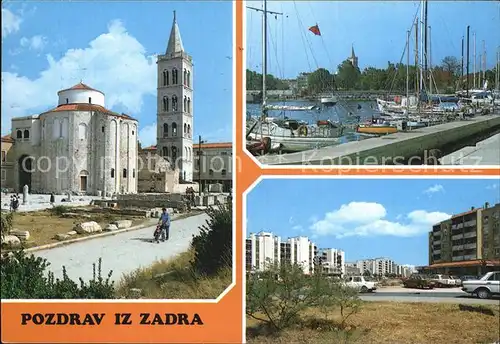Zadar Zadra Zara Kirche Hafen Segelyachten Siedlung Hochhaeuser Kat. Kroatien