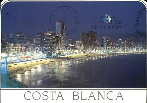 Benidorm Playa de Levante Strand Hotels Nachtaufnahme Kat. Costa Blanca Spanien