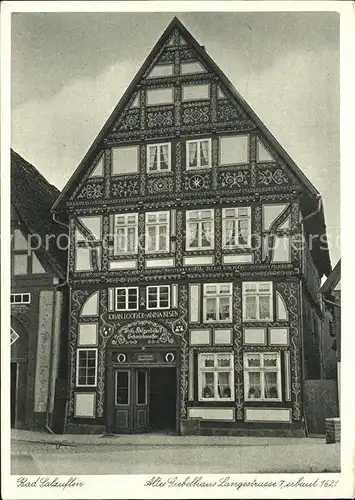 Bad Salzuflen Altes Giebelhaus erbaut 1621 Historisches Gebaeude Langestrasse Kupfertiefdruck Kat. Bad Salzuflen