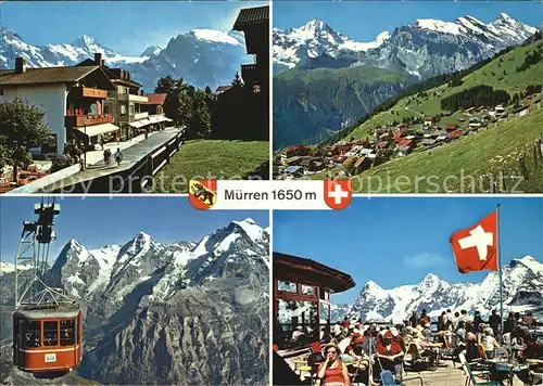 Muerren BE Dorfstrasse Birg Breithorn Eiger Moench Jungfrau Kat. Muerren
