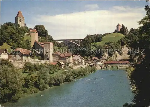 Fribourg FR Vallee et pont du Gotteron Kat. Fribourg FR