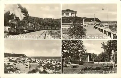 Baabe Ostseebad Ruegen Rasender Roland Strand Gaststaette Badestrand Konzertplatz Kat. Baabe