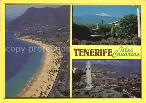 Tenerife Fliegeraufnahme Strand Teide Santa Cruz Kat. Islas Canarias Spanien