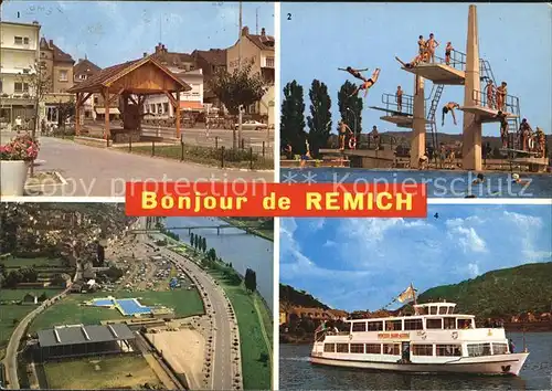 Remich Fliegeraufnahme Freibad Personenschiff Princesse Marie Astrid Kat. Luxemburg