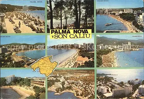 Palma Nova Mallorca Fliegeraufnahme Strand Promenade Hotels 