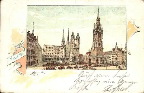 Halle Saale 1899 Stadtansicht Kat. Halle