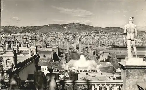 Barcelona Cataluna Surtidores de Montjuich y vista panoramica Kat. Barcelona