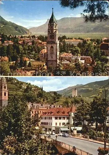 Merano Suedtirol Postbruecke Blick auf den Pulverturm Kat. Merano