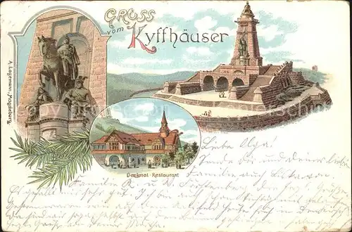 Kyffhaeuser Restaurant Kaiser Wilhelm Denkmal Reiterstandbild Kat. Bad Frankenhausen