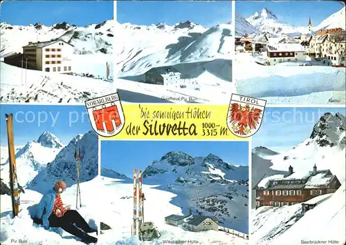 Silvretta Hochalpenstrasse Vorarlberg Tirol Winter Saarbrueckner Huette Wiesbadener Piz Buin Kat. Gaschurn
