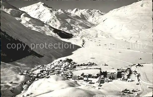 Andermatt gegen Furka Wintersportplatz Alpen Fliegeraufnahme Kat. Andermatt