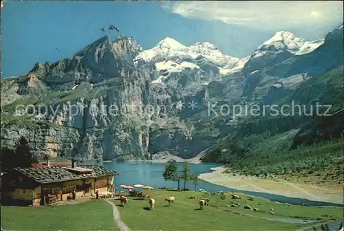 Kandersteg BE Oeschinensee Bergsee Bluemlisalp Fruendenhorn Berner Alpen Kat. Kandersteg