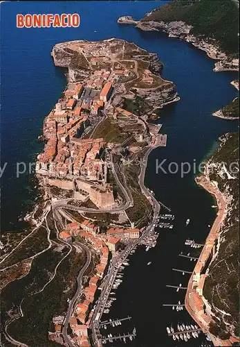 Bonifacio Corse du Sud Ville Port et le goulet vue aerienne Kat. Bonifacio