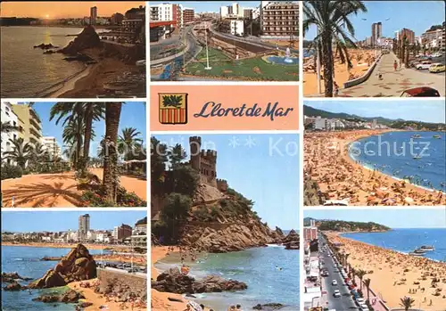 Lloret de Mar Teilansichten Kueste Burg Strand Kat. Costa Brava Spanien