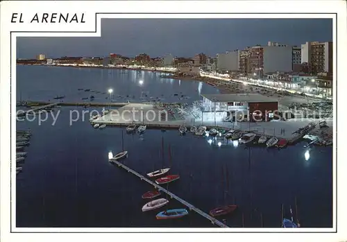 El Arenal Mallorca Hafen Strandpromenade Nachtaufnahme Kat. S Arenal