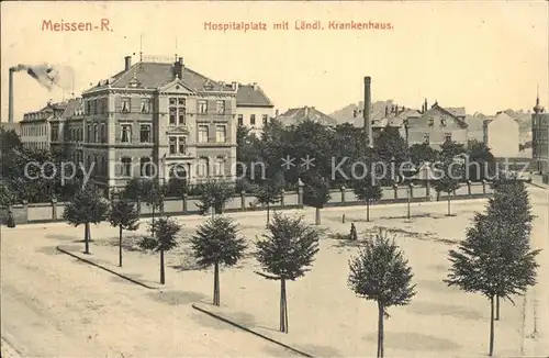 Meissen Elbe Sachsen Hospitalplatz mit Laendlichem Krankenhaus Kat. Meissen