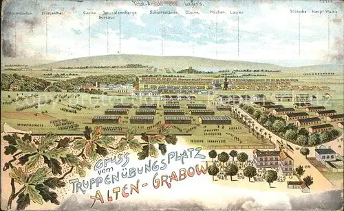 Alten Grabow Truppenuebungsplatz Panoramakarte Kat. Heiligengrabe