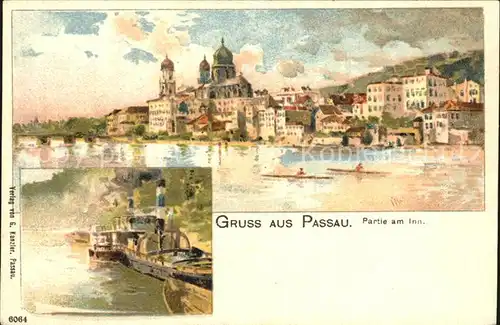 Passau Inn Stadtansicht Kat. Passau