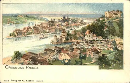 Passau Stadtansicht  Kat. Passau