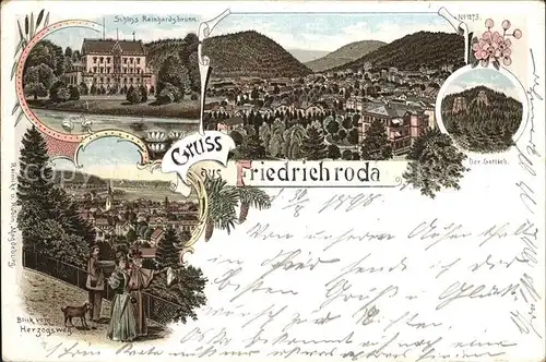 Friedrichroda Schloss Reinhardsbrunn Herzogsweg Gottlob Kat. Friedrichroda