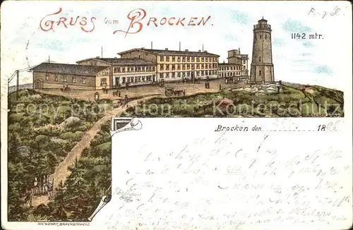 Brocken Brockenhotel Aussichtsturm Kat. Wernigerode