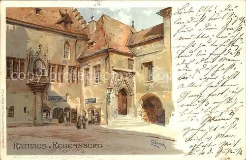 Regensburg Rathaus Kuenstlerkarte Kat. Regensburg