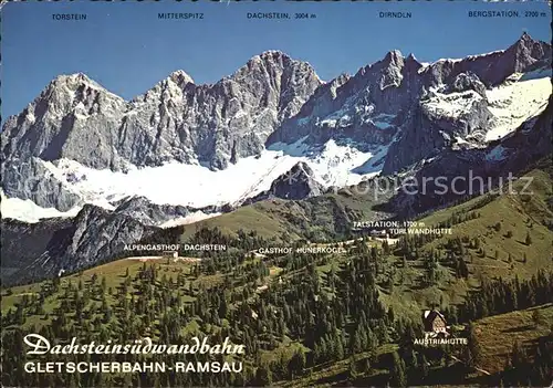 Ramsau Dachstein Steiermark Suedwandbahn Alpenpanorama Kat. Ramsau am Dachstein