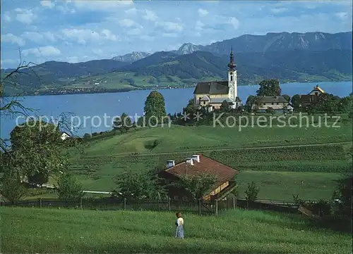 Attersee Salzkammergut See Hoellengebirge Kirche Kat. Attersee