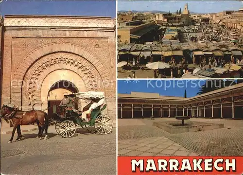 Marrakech Marrakesch Bab Agnaou La Place Jamaa El Fna Palais El Bahia Kat. Marokko