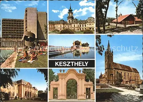 Keszthely Hotel Schloss Kirche Portal Kat. Balaton Plattensee