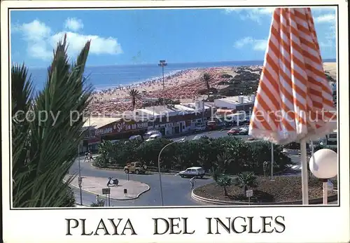 Playa del Ingles Gran Canaria Teilansicht mit Strand Kat. San Bartolome de Tirajana