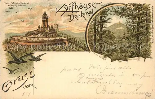 Kyffhaeuserdenkmal Kaiser Wilhelm Denkmal Kuenstlerkarte Kat. Bad Frankenhausen