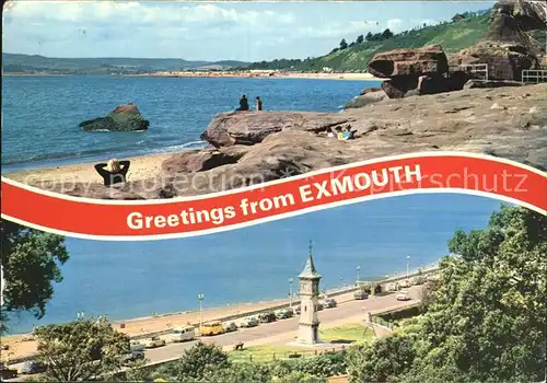 Exmouth Glockenturm Strandpromenade Felsen Kat. Exmouth