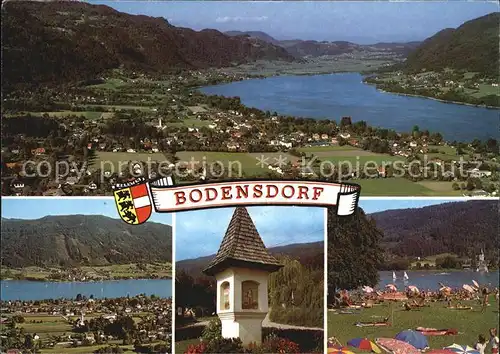 Bodensdorf Steindorf Fliegeraufnahme Badestrand  Kat. Steindorf am Ossiacher See Kaernten